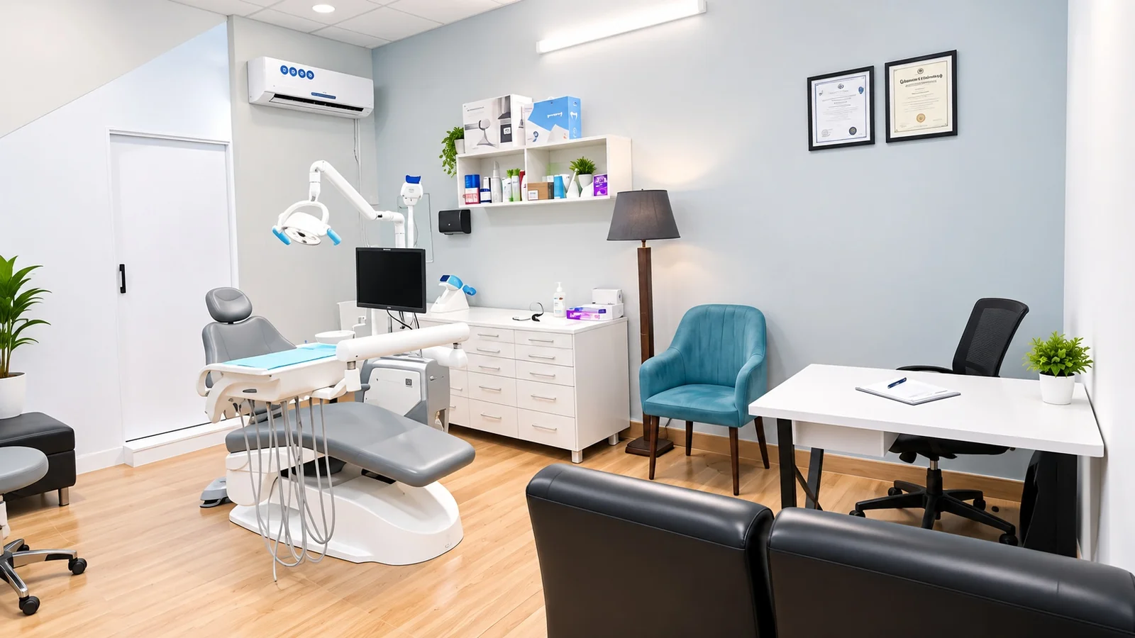 Dental treatment chair and equipment inside Dental Studio's treatment room